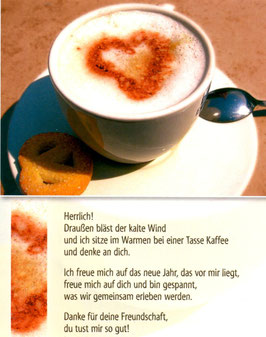 Postkarte F: Tasse Kaffee - Ich denke an dich