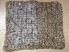 dicke, flauschigwarme Häkel-Sitz-Unterlage BEIGE-BRAUN
