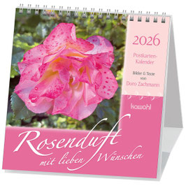 Postkarten-Kalender: Rosenduft mit lieben Wünschen 2026