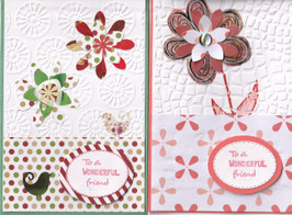 2 Faltkarten: geprägtes Papier - to a wonderful friend