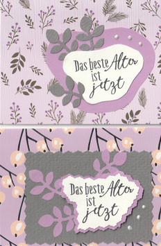 2 Faltkarten: Applikation & Silberglanz - Das beste Alter ist jetzt 1