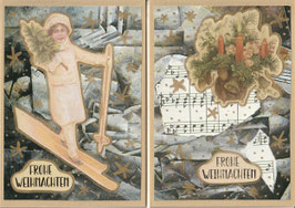 2 handgemachte Faltkarten: Weihnachts-Nostalgie 6