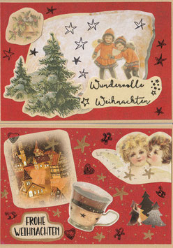 2 handgemachte Faltkarten: Weihnachts-Nostalgie 7
