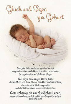 Baby-Faltkarte: Gott schenke dir ein glückliches Leben