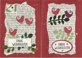2 Faltkarten Weihnachten: süße Vögelchen 3