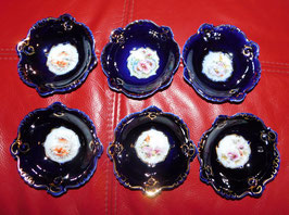 6 Schalen, Kobaltblau D 12,5 cm