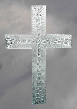 Glaskreuz transparent handgeschliffen 36 cm Nr. 27