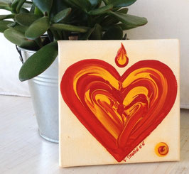 «Golden Flame of the Heart» - MINI Heart | RedOrangeYellow on OrangeYellow - Nr. 21/24 | 01.2015