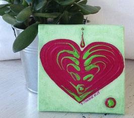 «Magenta Moss» - MINI Heart | MagentaGreen on Green - Nr. 13/24 | 01.2015