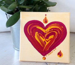 «Sacred Heart Storm» - MINI Heart | BordeauxOrangeYellow on OrangeYellow - Nr. 20/24 | 01.2015