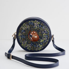 Chloe Circle Tasche, bestickt, Dormouse, Marineblau