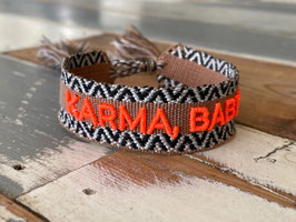 KARMA, BABY!  Statement Armband gewebt, bestickt