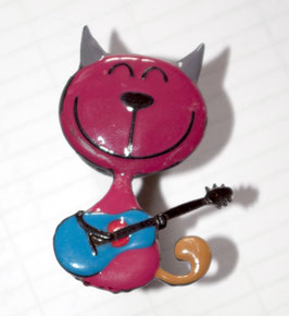 bouton de commode chat guitariste