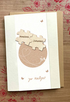 Hochzeitskarte "Puzzle" personalisiert