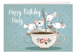 Minikarte "Happy Birthday Party"