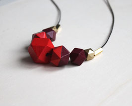 geometric necklace "bright red"