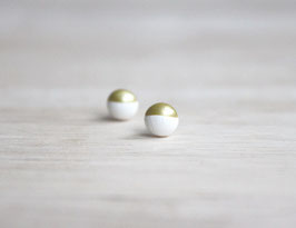 wooden stud earrings "white-gold"