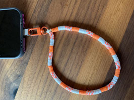 Handy Kette orange weiss
