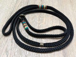 Retrieverleine schwarz mit Farbverlauf grün/braun/hellgrün Takelung