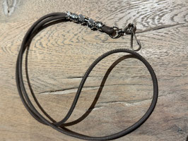 Glattleder taupe mit silver Beads Pfötchen und Krönchen