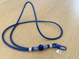 Glattleder blau mit Gitter Bead Klimbim Herz mit Pfötchen