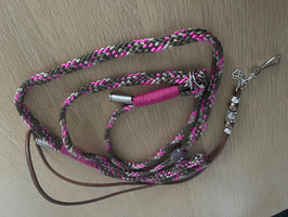 SET: Retrieverleine beige/braun/pink Pfeifenband rehbraun