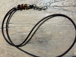 Glattleder Havanna mit 3 versch. braunen Beads