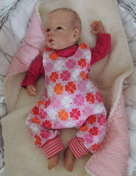 Jersey Strampler Glücksklee rosa/orange
