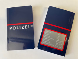 Notizbuch im Polizeidesign