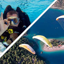 Sensations extrêmes : parachutisme option photos + baptême de plongée option photos