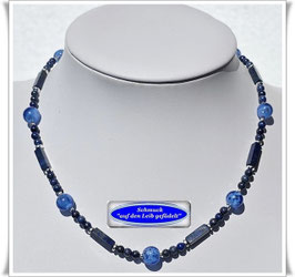 2028. Lapislazuli-Kette mit Muranoglas-Perlen Set