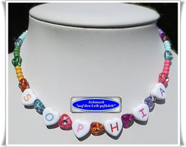 6) bunte Kinderkette, Namenskette TS