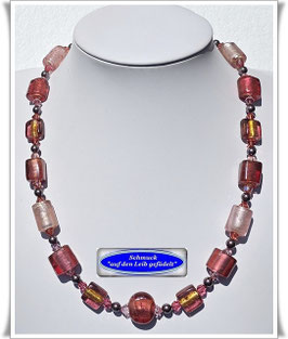 2096. amethystfarbene Muranoglas-Perlenkette