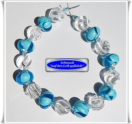 275) Muranoglas-Bergkristall-Armband