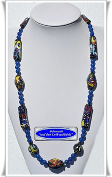 2205. wertvolle lange Murano-Millefiori Trade Beads-Kette
