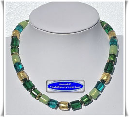 2282. grün-goldenes Muranoglas-Collier