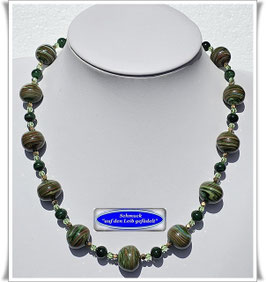 1257. grünes Muranoglas-Swarovski-Collier