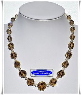 1720. elegante Muranoglas-Swarovski-Kette Set