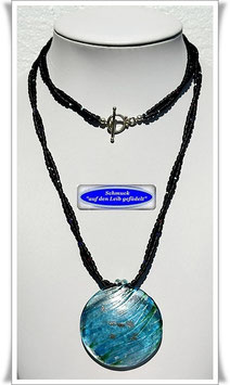 1372. lange Glasperlenkette mit großem Muranoglas-Anhänger