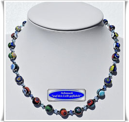 2112. zierliche bunte Muranoglas-Millefiori-Kette