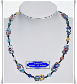 2195. ausgefallene bunte Murano-Millefiori Kette