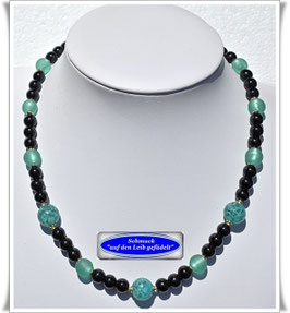 773. edle Onyx-Muranoglas-Kette
