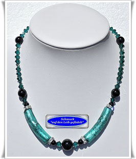 1938. schicke Muranoglas-Perlen-Swarovski-Kette