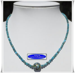 3040. zierliche Apatit-Kette mit Tensha-Perle