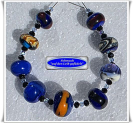 278) blau-buntes Muranoglas-Armband