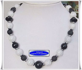 643. Bergkristall-Onyx-Kette Set