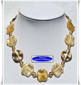 2296. elegantes gold-gelbes Muranoglas-Collier