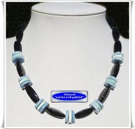 3057. ausgefallenes Opal-Onyx-Collier Set