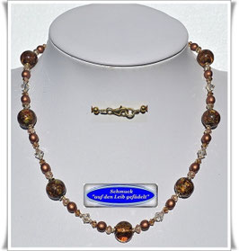 1264. braune Muranoglas-Perlenkette