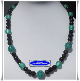 773. edle Onyx-Muranoglas-Kette